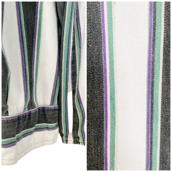 Vintage Haggar Casuals Long Sleeve Striped Flannel Button Front Shirt - Picture 8 of 9